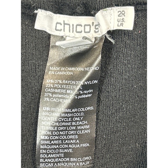 Chicos Pants Womens 2 Medium Black Pull On Knit Drawstring Waist Stretch - Picture 3 of 7